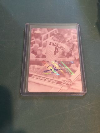 George Springer 2017 Topps Chrome Update Magenta Printing Plate 1/1 Autograph