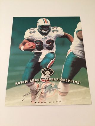 Karim Abdul - Jabbar Miami Dolphins 1997 Leaf 8x10 Autographed Hand Signed Photo