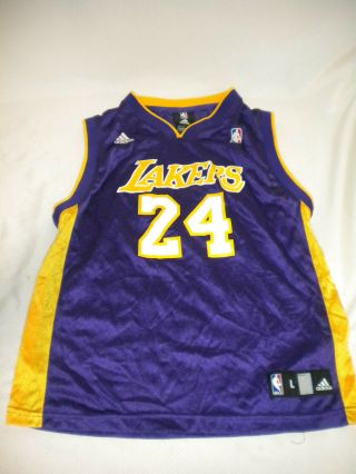 Adidas Los Angeles La Lakers Kobe Bryant Purple Nba Basketball Jersey Youth L