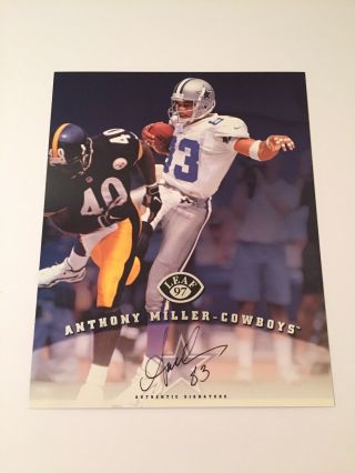 Anthony Miller Dallas Cowboys 1997 Leaf 8x10 Autographed Hand Signed Photo