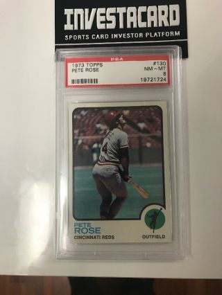 1973 Topps Pete Rose Cincinnati Reds 130 Baseball Card Graded Psa 8 Future Hof