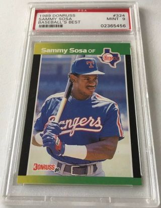 1989 Donruss Baseball’s Best Sammy Sosa 324 Cubs Rookie Card Rc Psa 9