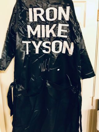 Iron Mike Tyson Signed/autographed Full Length Boxing Robe - Jsa Auth