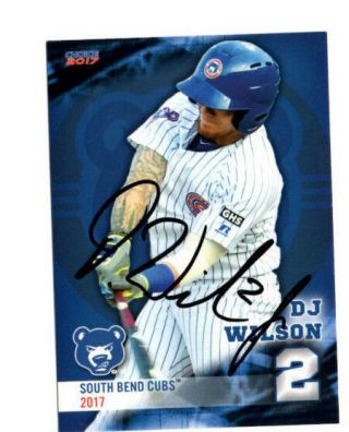 Dj Wilson 2017 South Bend Cubs Autographed Signed Team Set Card Chicago
