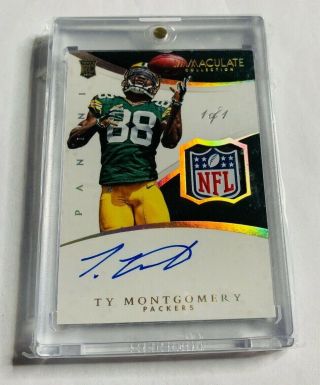 R16,  177 - Ty Montgomery - 2015 Immaculate - Nfl Logo Rc Auto Patch - 1/1 -