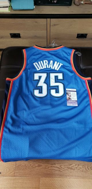 Kevin Durant Signed Oc Thunder Swingman Jersey With Jsa And Tags