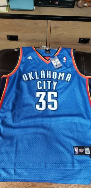 KEVIN DURANT SIGNED OC THUNDER SWINGMAN JERSEY WITH JSA AND TAGS 2