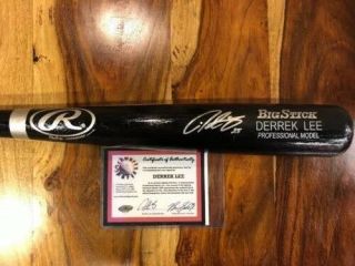 Chicago Cubs Derrek Lee 25 Autographed Big Stick Baseball Bat W/ Authentication
