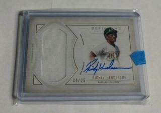R18,  109 - Rickey Henderson - 2019 Topps Definitive - Autograph Jersey - 4/25 -