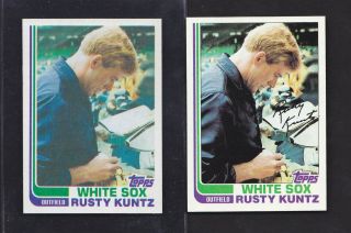 1982 Topps Pure True Blackless 237 Rusty Kuntz White Sox Scarce B Sheet