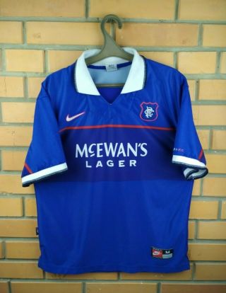 Rangers Soccer Jersey Medium 1997 1999 Home Shirt Football Nike