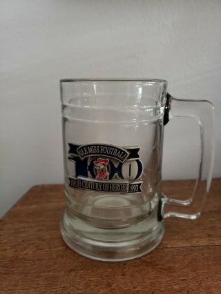 1993 Colonel Reb/ole Miss 100 Year Anniversary Football Beer Mug/stein/tankard