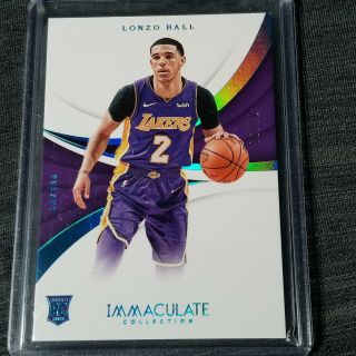 2017 - 18 Panini Immaculate Lonzo Ball Holofoil Rookie Rc 07/25 Ssp Lakers
