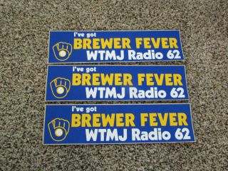 Vintage Milwaukee Brewers Bumper Stickers I 