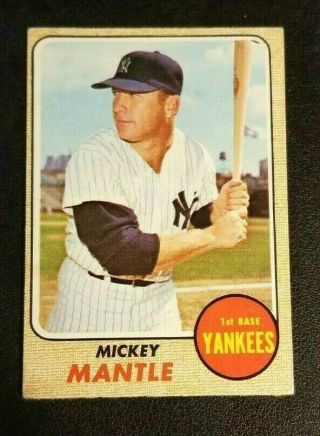 1968 Topps Mickey Mantle 280 York Yankees Hof