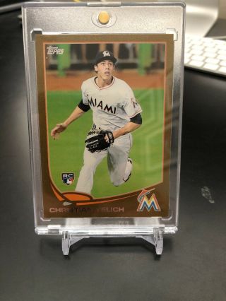 2013 Topps Update Gold Us290 Christian Yelich Miami Marlins Rc Rookie 1269/2013