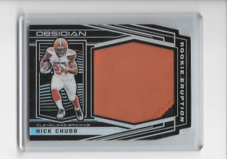 2018 Panini Obsidian Nick Chubb Rookie Eruption Jersey 2 - Color Patch Relic 43/50