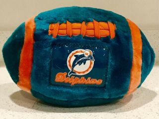 Nanco Retro 1998 Nfl Miami Dolphins Plush 12” Football Pillow Collectible