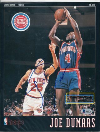 Joe Dumars Signed1994 - 95 Limited Edition Hoop Photo Insert Pistons Beckett