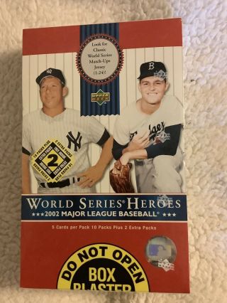 (1) 2002 Upper Deck World Series Heroes Baseball Factory Hobby Box