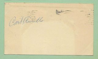 Carl Furillo Autograph Signed Usps Postcard Mlb Postmark 02 - 02 - 1952