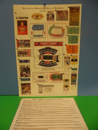 Nfl - England Patriots/boston Patriots 1960 - 2001 Memorable Ticketposter13x19
