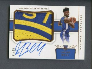 2017 - 18 National Treasures Jordan Bell Rpa Rc Rookie Patch Auto 21/25