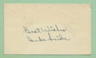 Duke Snider Autograph Signed Usps Postcard Mlb Postmark 01 - 01 - 1951