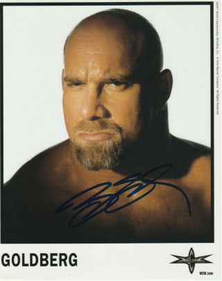 Goldberg Authentic Autographed 8x10 Wrestling Photo Wwe Nxt Aew Njpw