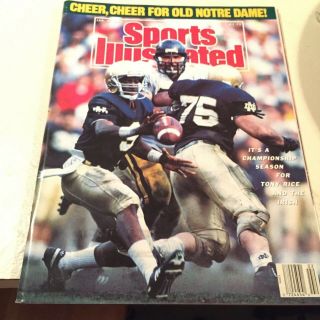 1989 Sports Illustrated Tony Rice Notre Dame No Label