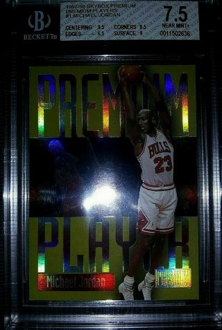 Michael Jordan 1997 - 98 Skybox Premium Premium Player 1 Bgs Nm,  7.  5