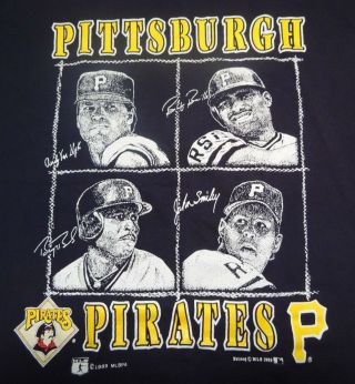 Vintage Pittsburgh Pirates T Shirt Tee Nutmeg 1989 Bobby Bonilla Andy Van Slyke