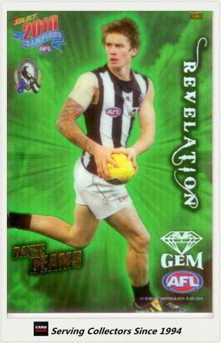 2010 Select Afl Champions Revelation Green Gem Card Rg8: Dayne Beam (collingw. )