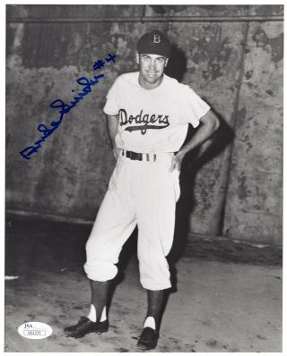Duke Snider Brooklyn Los Angeles Dodgers Signed Autograph 8x10 B&w Photo Jsa