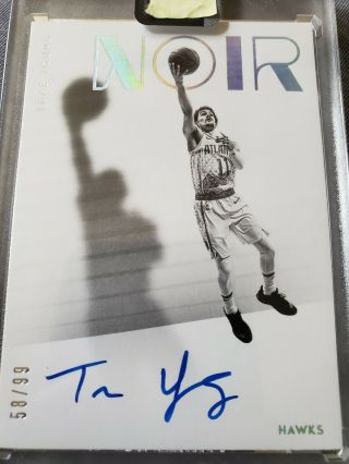 2018 - 19 Panini Noir Trae Young Shadow Sigs Auto Rc Autograph Hawks 58/99