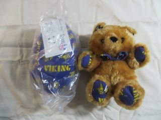 Vtg Nfl Plush Pillow Pals Minnesota Vikings Teddy Bear Football Reversible Cute