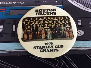 Vintage 1970 6 " Boston Bruins Stanley Cup Champs Button