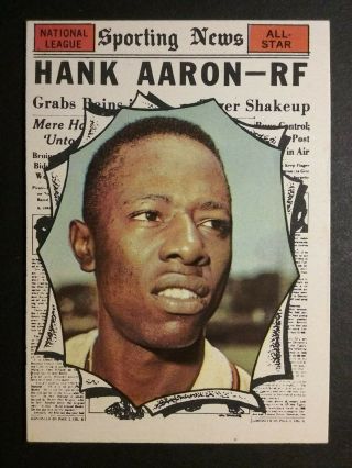 1961 Topps Baseball 577 Hank Aaron All - Star High Number Nearmint