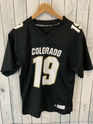 University Of Colorado Cu Buffaloes 19 Adidas Jersey Size Youth Large O2
