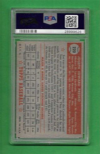 1952 Topps 220 Joe Presko PSA EX - MT 6 St Louis Cardinals old baseball card 2