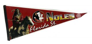 Florida State University Fsu Noles Football Felt Pennant Vtg Seminole Indian