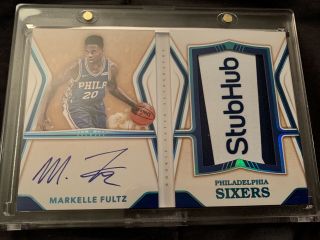 Markelle Fultz 2017 - 18 Panini Opulence Rookie Patch Autograph Rpa Booklet 2/5
