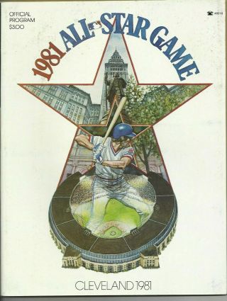 1981 Major League Baseball Official All - Star Game Program Cleveland Indians