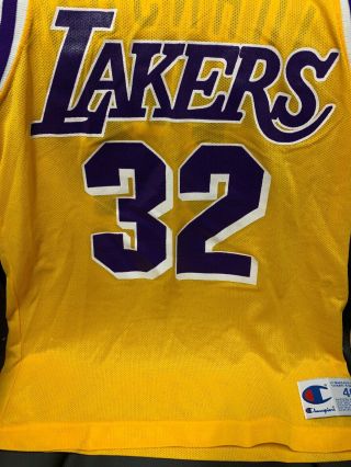 Vintage Los Angeles Lakers Magic Johnson Champion Jersey Size 40 Medium