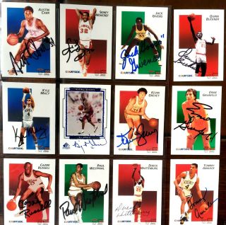 Ncaa Basketball Tournament Stars Of The Past - 12 Autographed College Cards