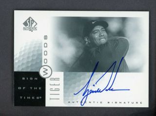 2001 Sp Authentic Sign Of The Times Golf Tiger Woods Rc Rookie Auto