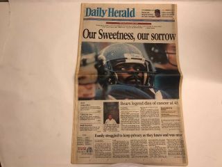 Nov 2,  1999 Daily Herald Walter Payton Complete Newspaper - Chicago Bears 4
