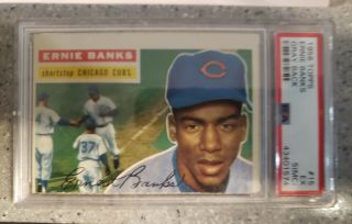 1956 Topps Ernie Banks Psa 5 Straight Cardchicago Cubs 15 Baseball Card