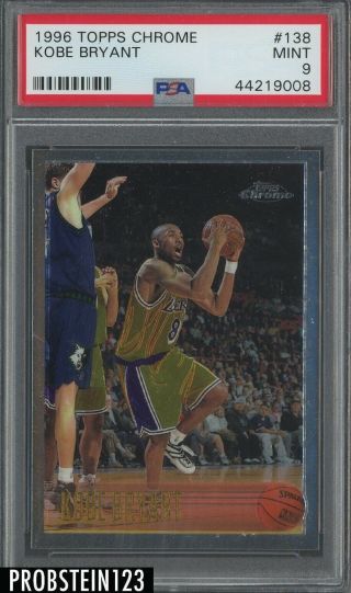 1996 - 97 Topps Chrome 138 Kobe Bryant Los Angeles Lakers Rc Rookie Psa 9