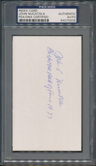 John Nucatola Signed Index Card Psa/dna Certified Authentic Auto Autograph 5008